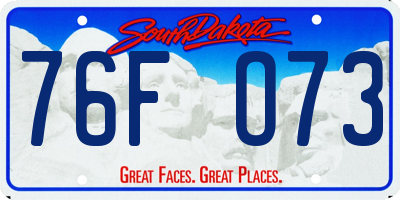 SD license plate 76FO73