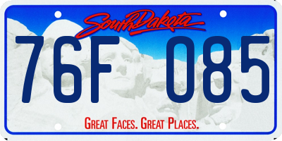 SD license plate 76FO85
