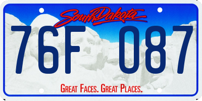 SD license plate 76FO87