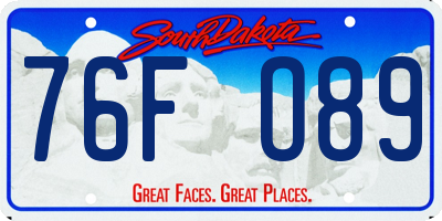 SD license plate 76FO89