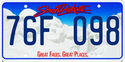 SD license plate 76FO98