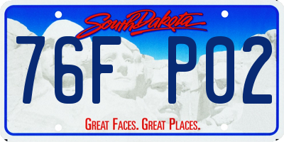 SD license plate 76FP02