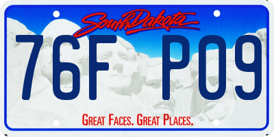 SD license plate 76FP09