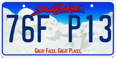 SD license plate 76FP13