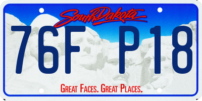 SD license plate 76FP18