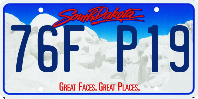SD license plate 76FP19
