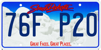 SD license plate 76FP20