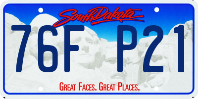 SD license plate 76FP21
