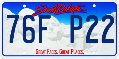 SD license plate 76FP22