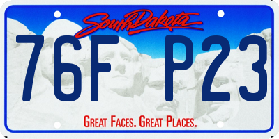 SD license plate 76FP23