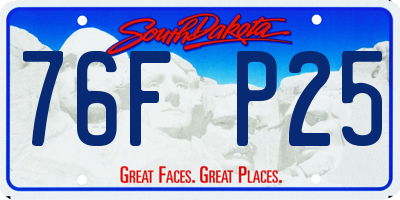 SD license plate 76FP25