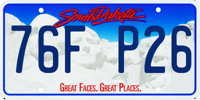 SD license plate 76FP26