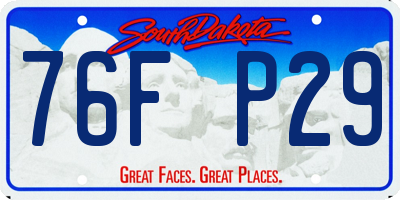 SD license plate 76FP29
