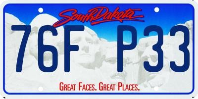 SD license plate 76FP33