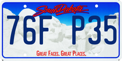 SD license plate 76FP35