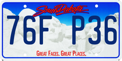 SD license plate 76FP36