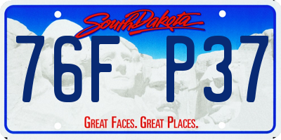 SD license plate 76FP37