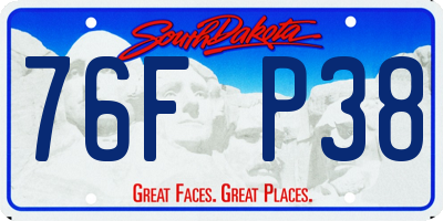 SD license plate 76FP38