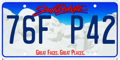 SD license plate 76FP42
