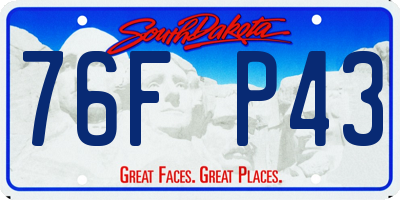 SD license plate 76FP43