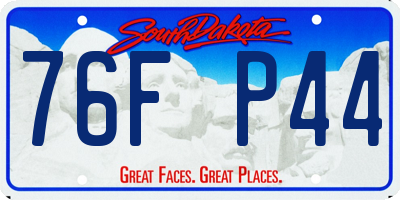 SD license plate 76FP44