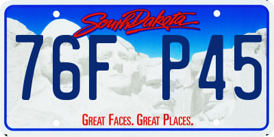 SD license plate 76FP45