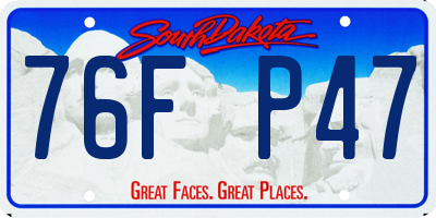 SD license plate 76FP47