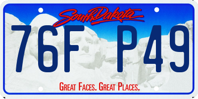 SD license plate 76FP49