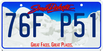 SD license plate 76FP51