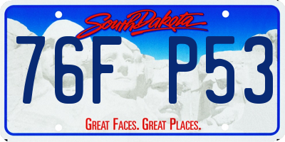 SD license plate 76FP53