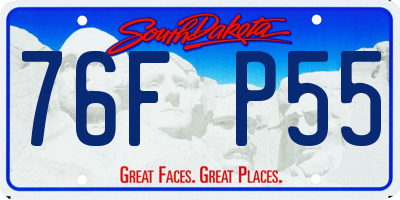SD license plate 76FP55