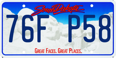 SD license plate 76FP58