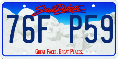SD license plate 76FP59