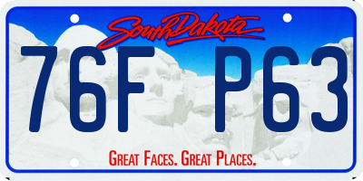 SD license plate 76FP63