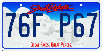 SD license plate 76FP67