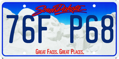 SD license plate 76FP68