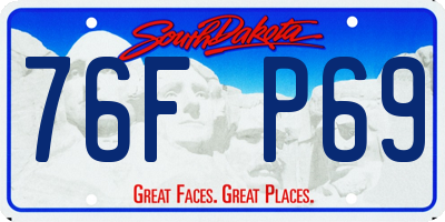 SD license plate 76FP69