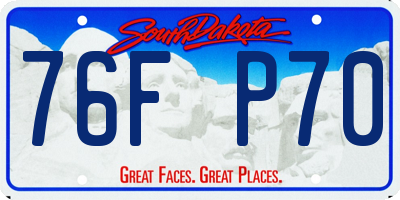 SD license plate 76FP70