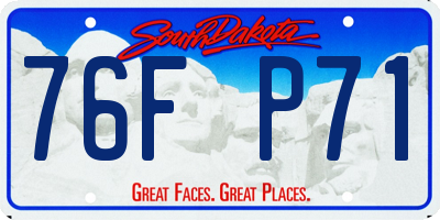 SD license plate 76FP71