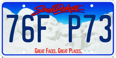 SD license plate 76FP73
