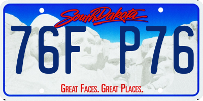 SD license plate 76FP76