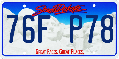 SD license plate 76FP78
