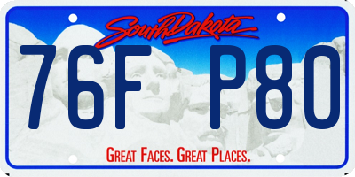 SD license plate 76FP80
