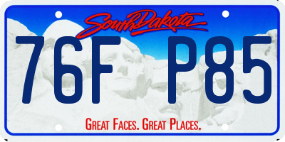 SD license plate 76FP85