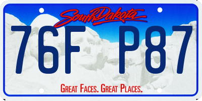 SD license plate 76FP87