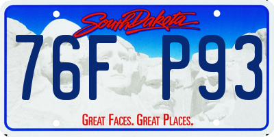 SD license plate 76FP93