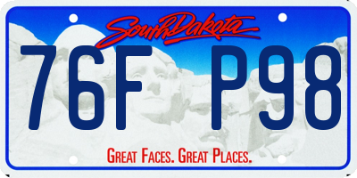 SD license plate 76FP98