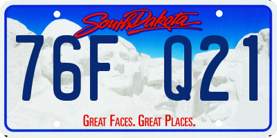 SD license plate 76FQ21