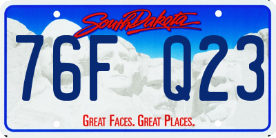 SD license plate 76FQ23