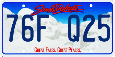 SD license plate 76FQ25